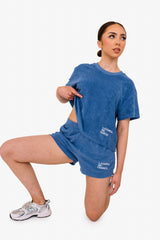 Women's Terry Towel Oversized T-Shirt – Organic Comfort - Riviera Blue
