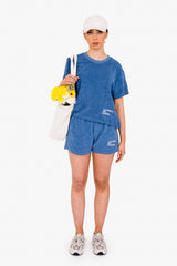 Women's Terry Towel Oversized T-Shirt – Organic Comfort - Riviera Blue