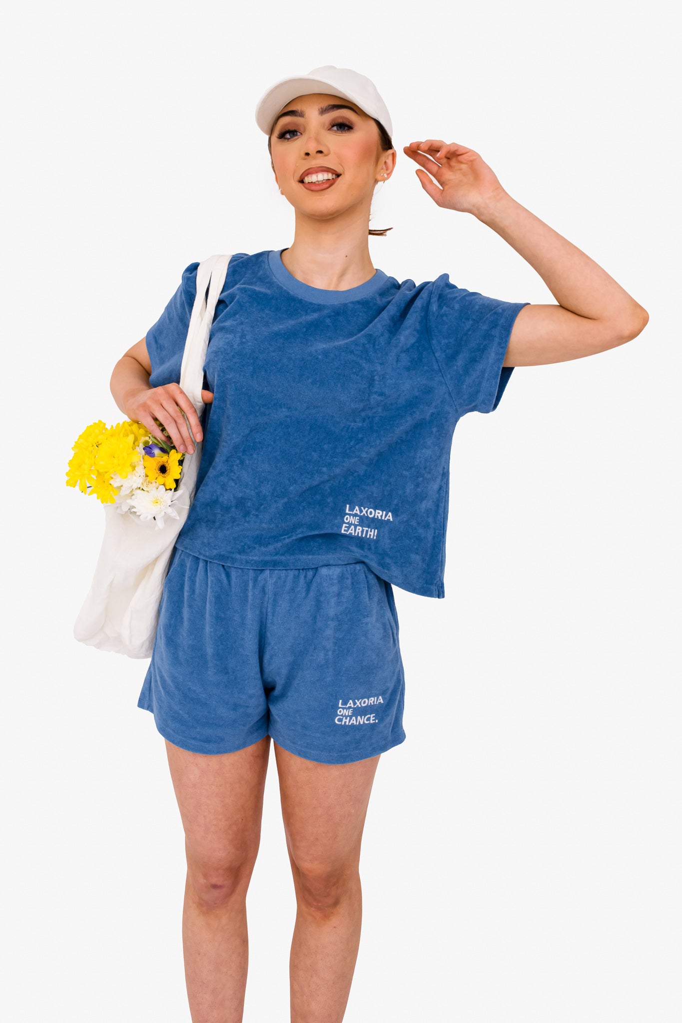 Women's Terry Towel Oversized T-Shirt – Organic Comfort - Riviera Blue