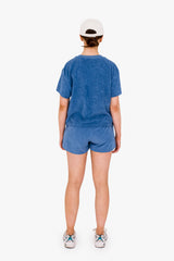 Women's Terry Towel Shorts – Organic Cotton Comfort - Riviera Blue