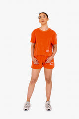 Women's Terry Towel Shorts – Organic Cotton Comfort - Paprika