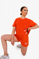 Women's Terry Towel Oversized T-Shirt – Organic Comfort - Paprika