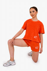 Women's Terry Towel Oversized T-Shirt – Organic Comfort - Paprika