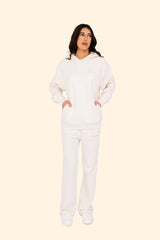 Unisex Oversized Hooded Sweatshirt – Sustainable Comfort with Raw Natural Texture - Ivory