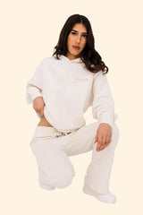 Women's French Terry Loose Jogging Trousers – Relaxed Fit, Sustainably Made - Ivory
