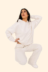 Women's French Terry Loose Jogging Trousers – Relaxed Fit, Sustainably Made - Ivory