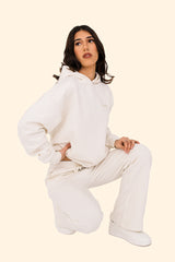 Women's French Terry Loose Jogging Trousers – Relaxed Fit, Sustainably Made - Ivory