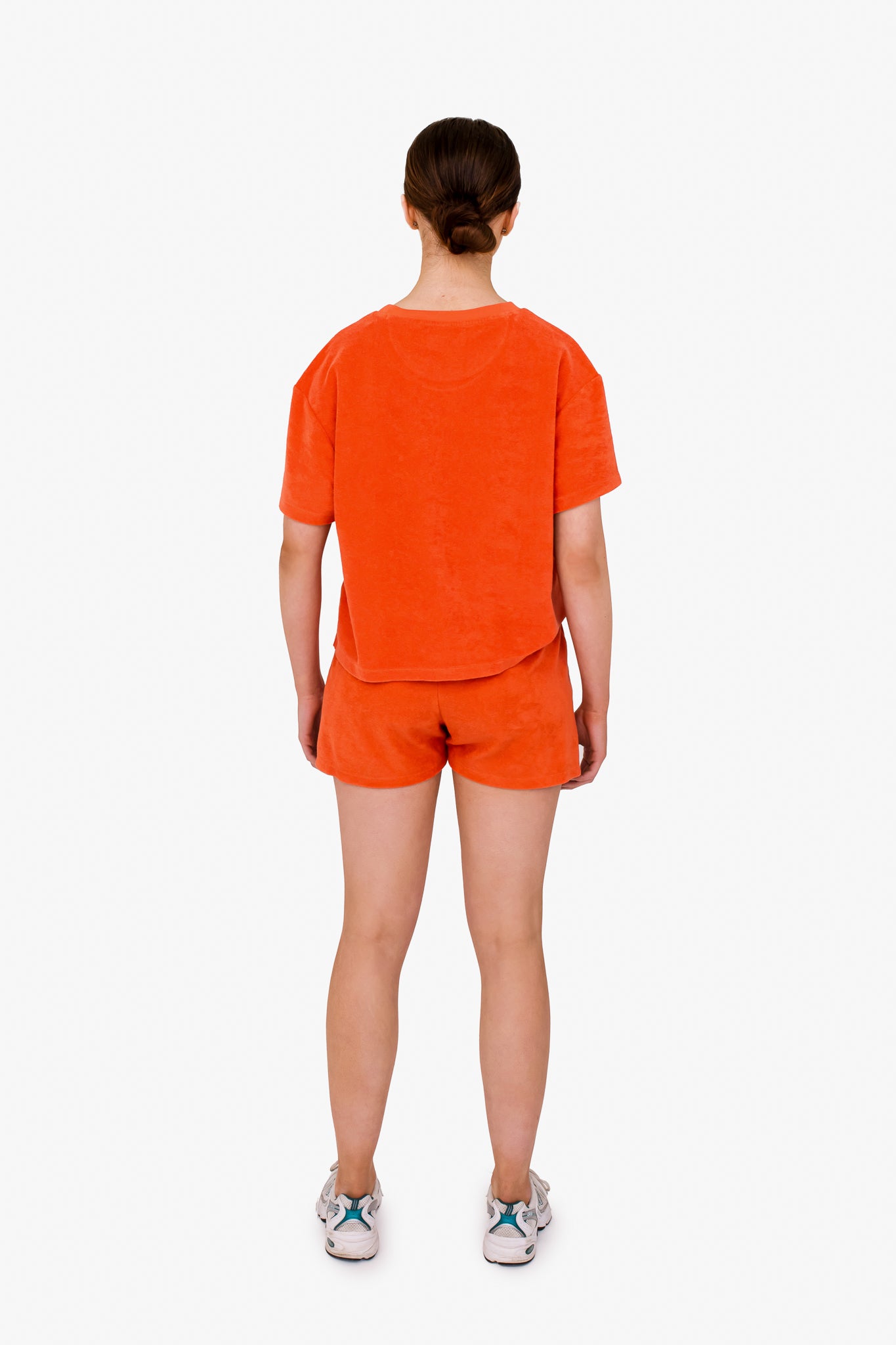 Women's Terry Towel Oversized T-Shirt – Organic Comfort - Paprika