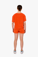 Women's Terry Towel Oversized T-Shirt – Organic Comfort - Paprika
