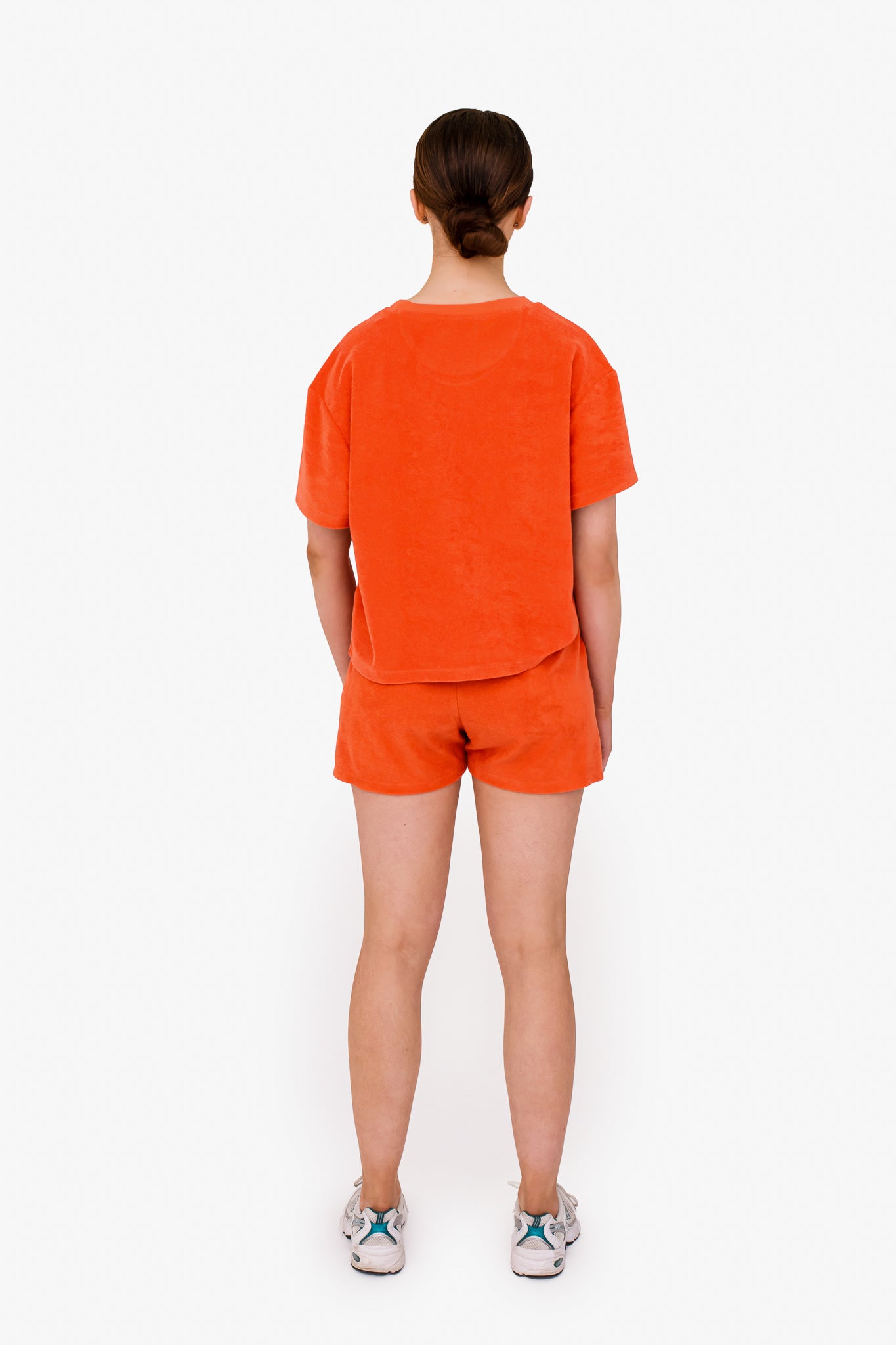 Women's Terry Towel Oversized T-Shirt – Organic Comfort - Paprika