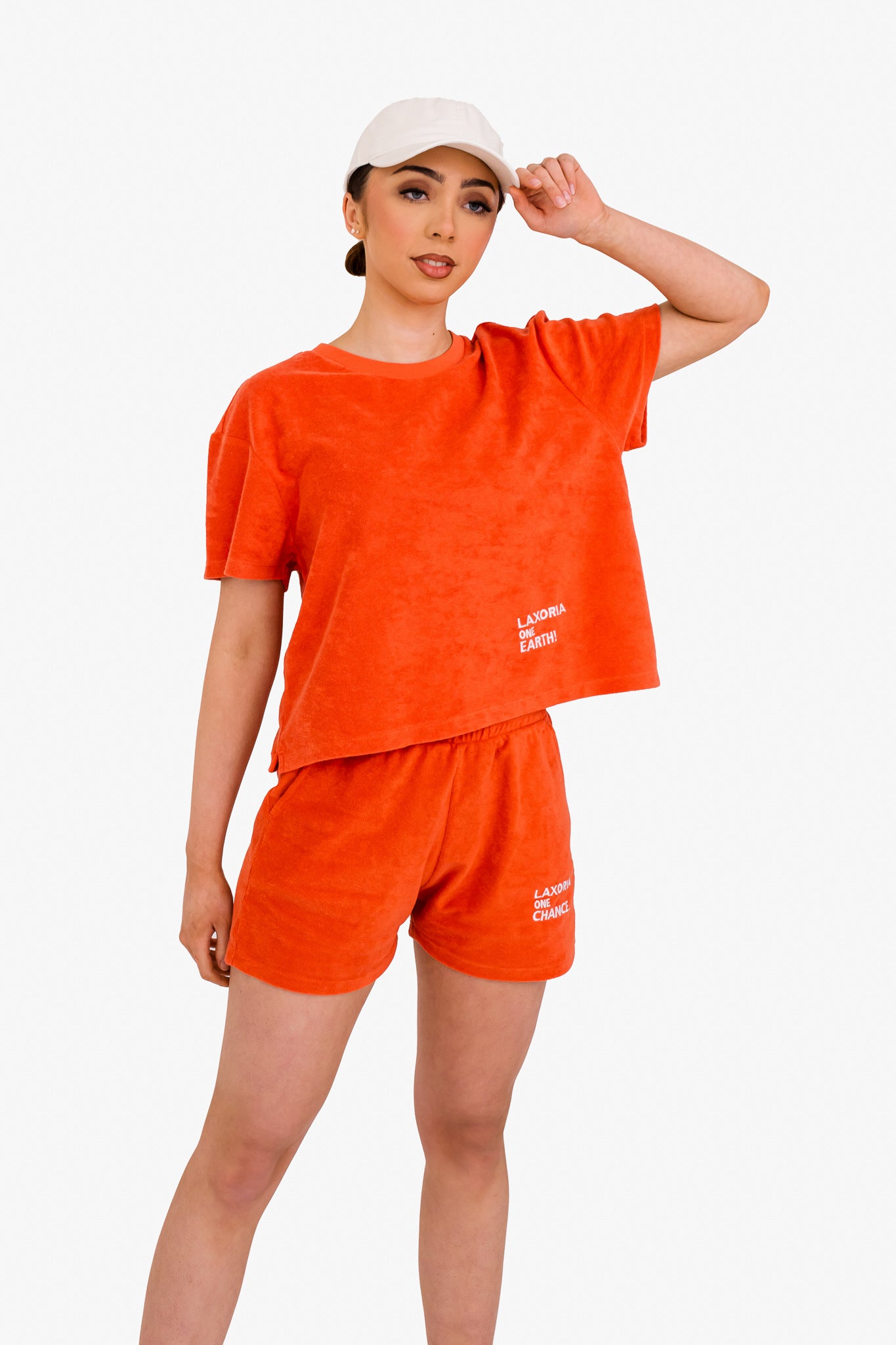 Women's Terry Towel Shorts – Organic Cotton Comfort - Paprika