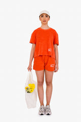 Women's Terry Towel Oversized T-Shirt – Organic Comfort - Paprika