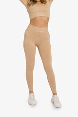 Women’s Ribbed Seamless 3D Fit Multi-Sport Leggings - Nude