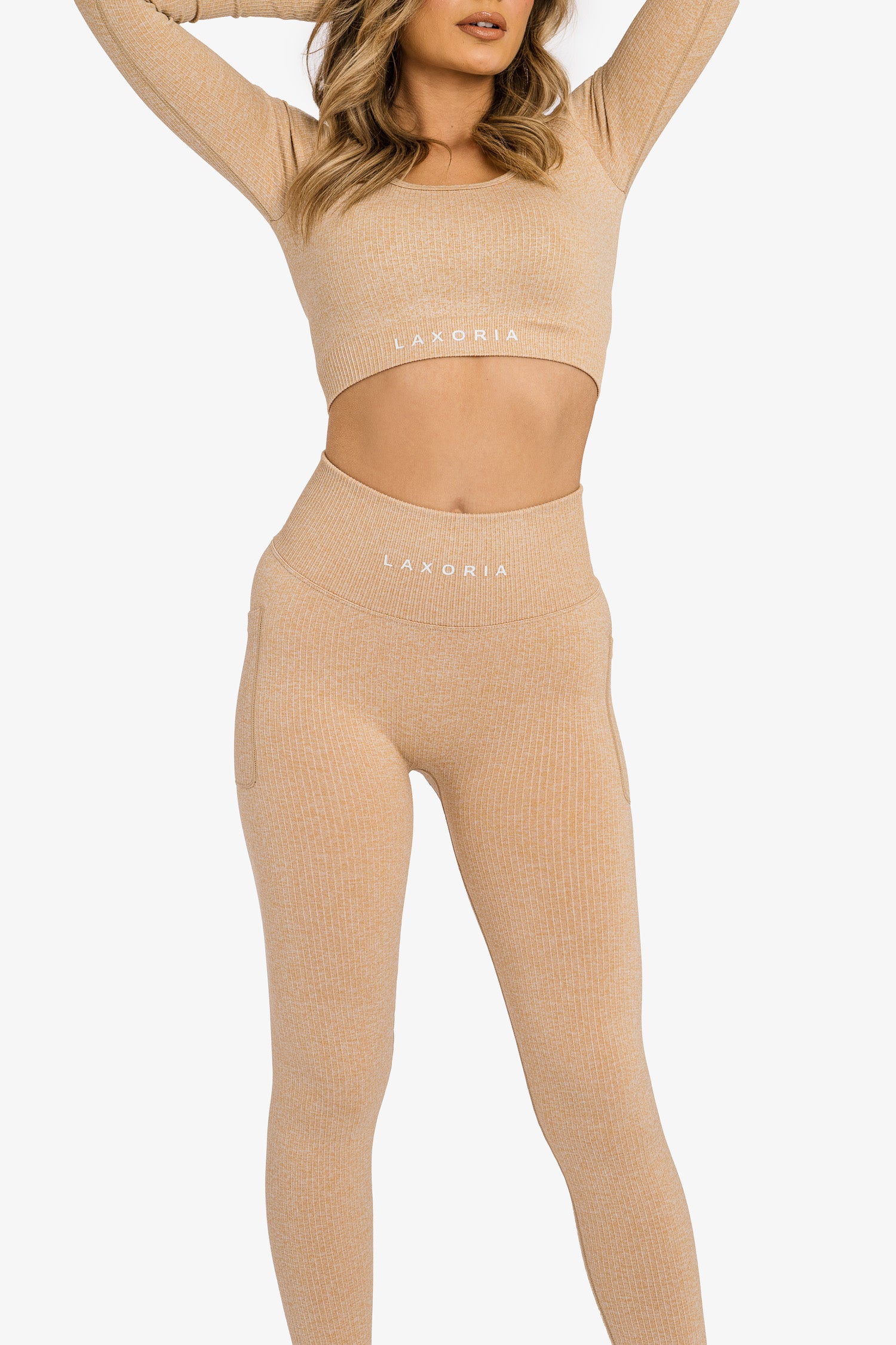 Women’s Ribbed Seamless '3D Fit' Crop Top - Nude