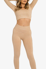 Women’s Ribbed Seamless '3D Fit' Crop Top - Nude