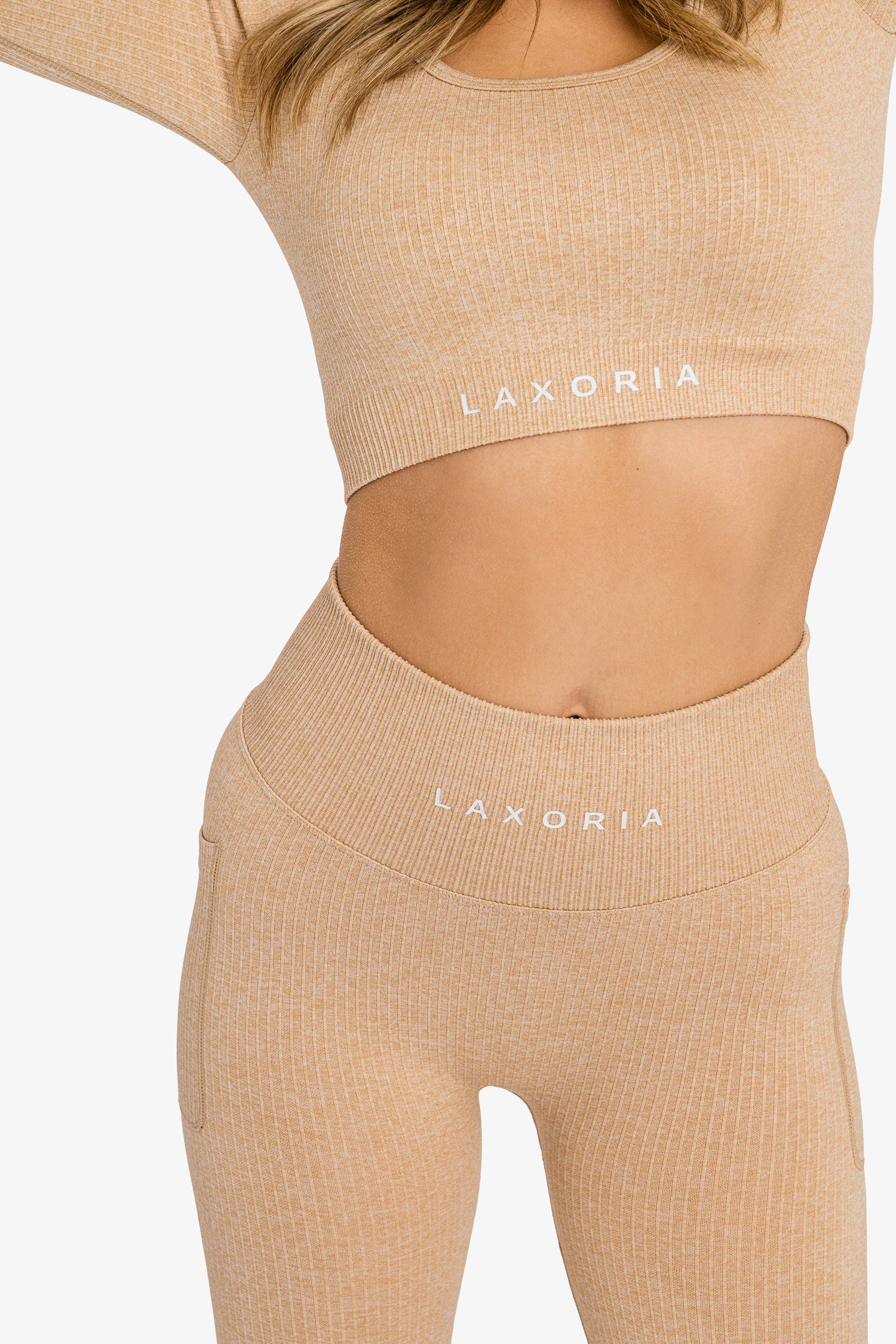 Women’s Ribbed Seamless '3D Fit' Crop Top - Nude