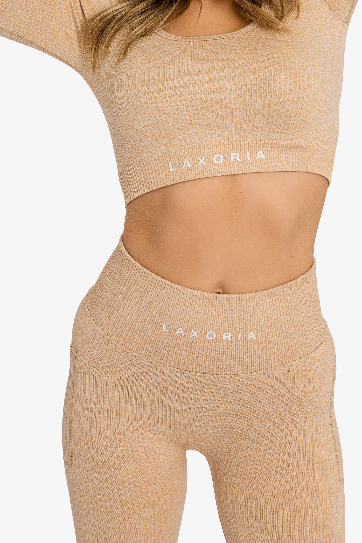 Women’s Ribbed Seamless '3D Fit' Crop Top - Nude