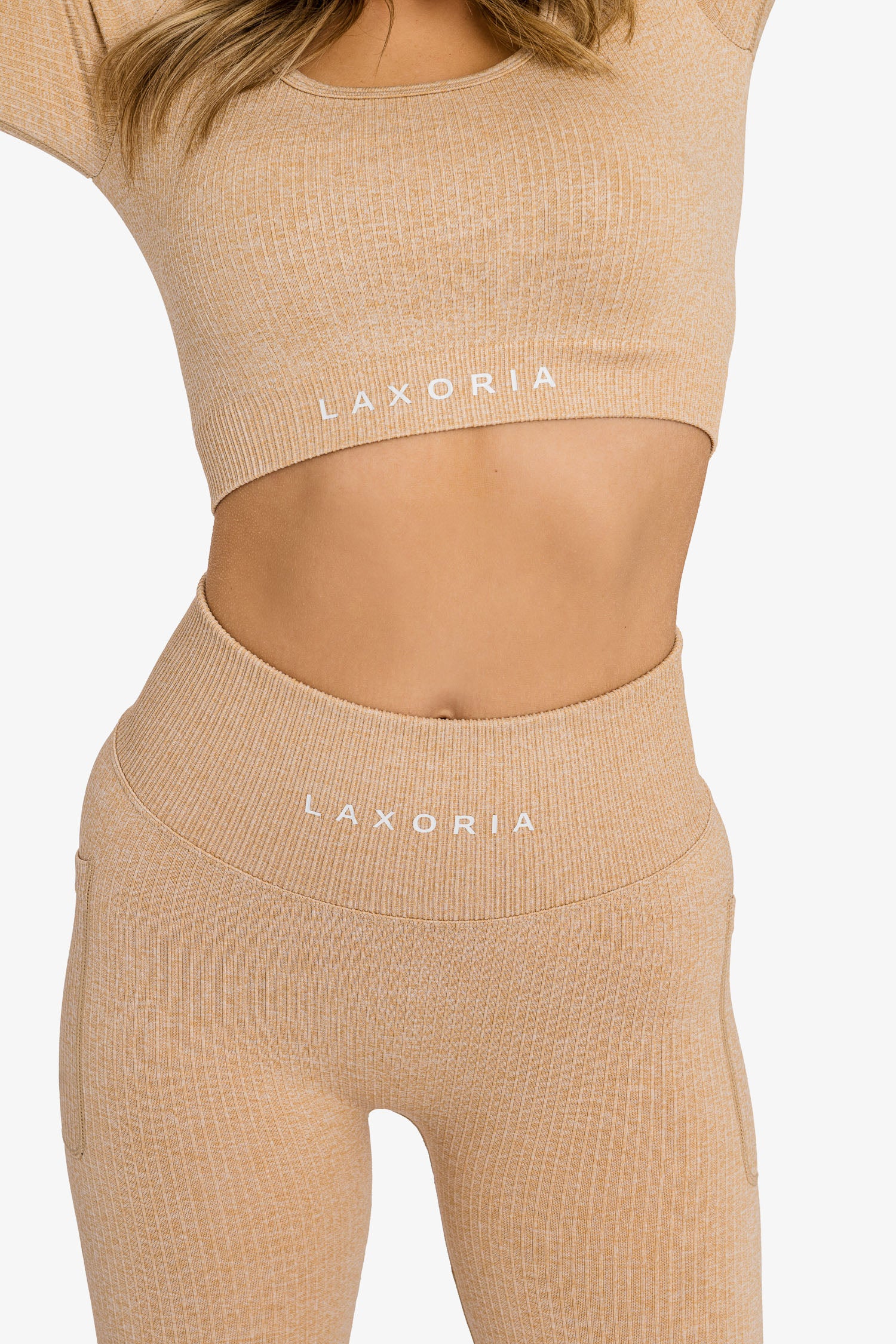 Women’s Ribbed Seamless '3D Fit' Crop Top - Nude