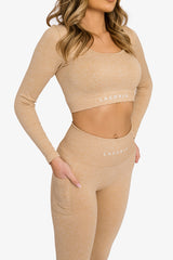 Women’s Ribbed Seamless 3D Fit Multi-Sport Leggings - Nude
