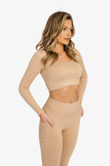 Women’s Ribbed Seamless 3D Fit Multi-Sport Leggings - Nude