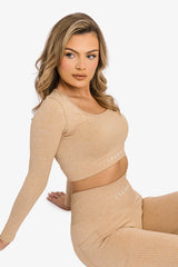 Women’s Ribbed Seamless 3D Fit Multi-Sport Leggings - Nude