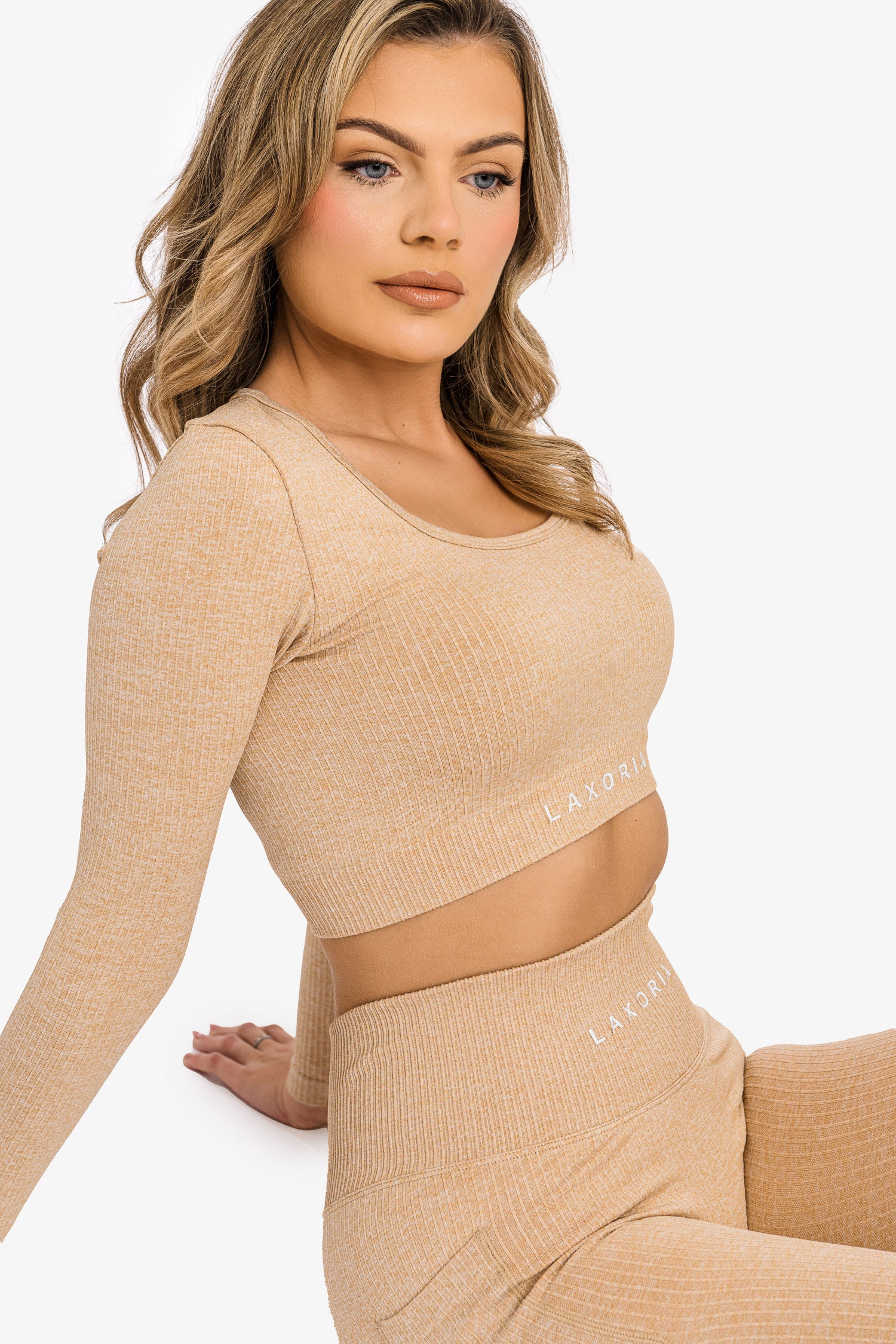 Women’s Ribbed Seamless '3D Fit' Crop Top - Nude
