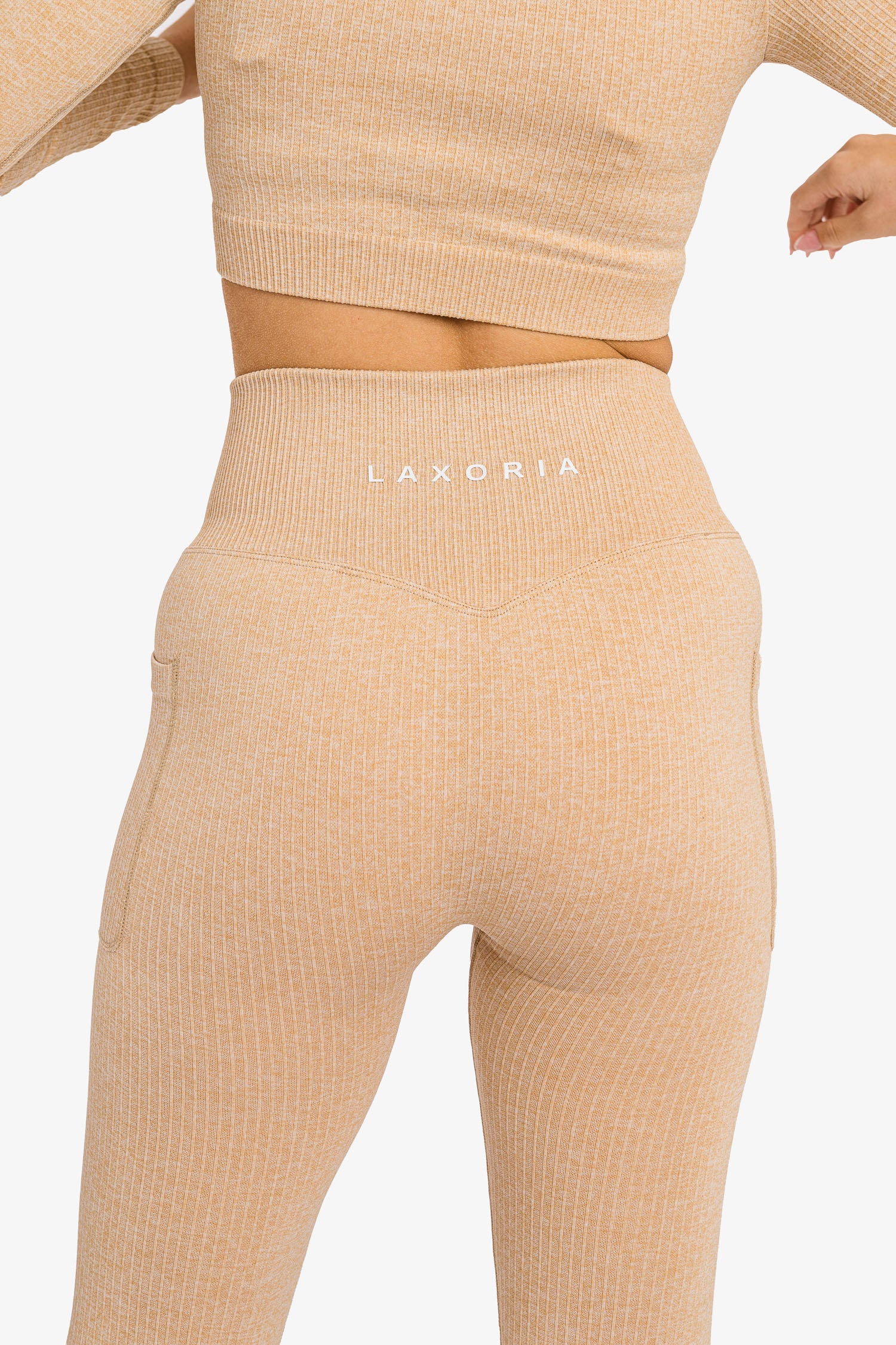 Women’s Ribbed Seamless 3D Fit Multi-Sport Leggings - Nude