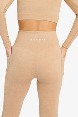 Women’s Ribbed Seamless 3D Fit Multi-Sport Leggings - Nude