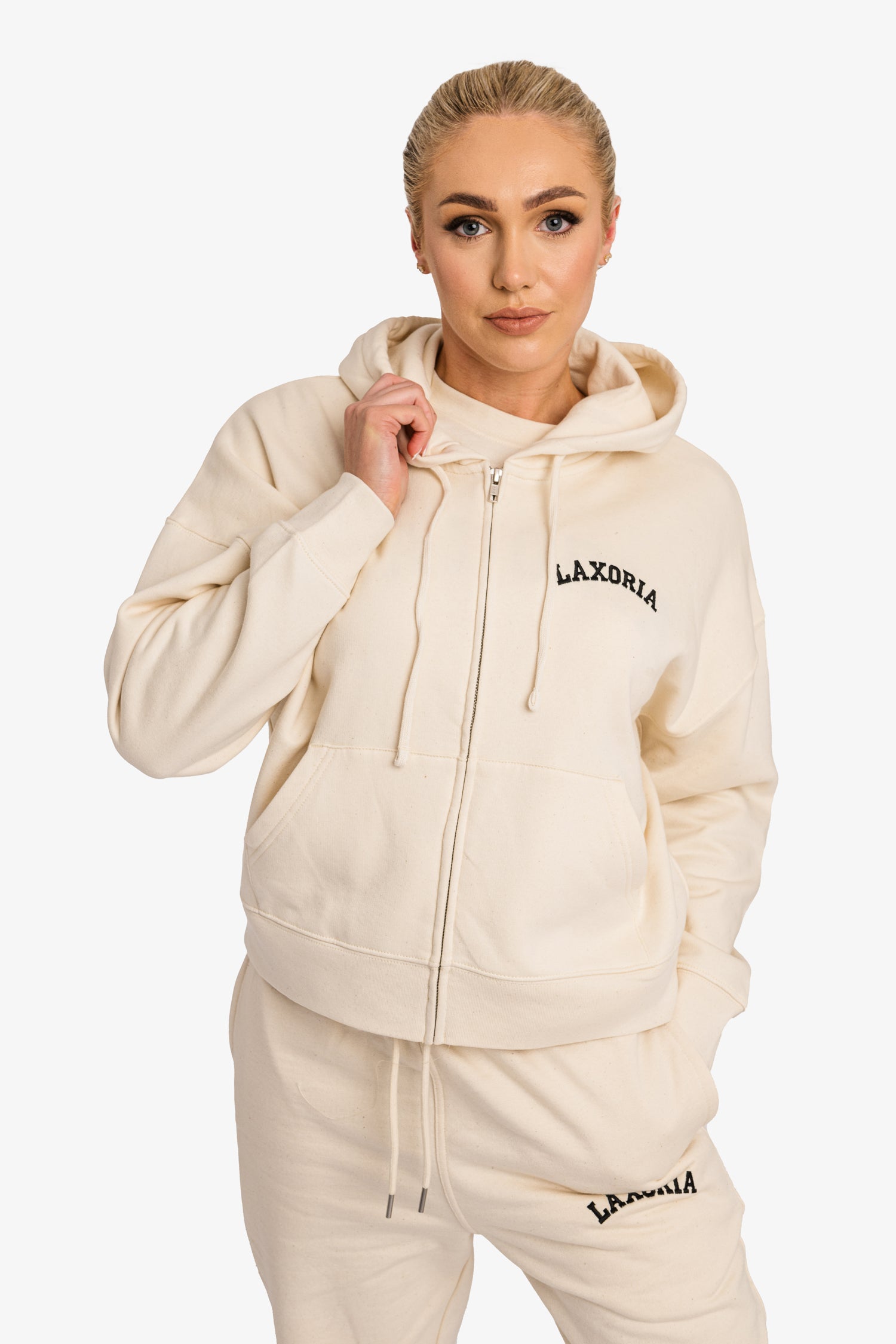 Organic Modern Medium Fit Zip-Through Hoodie - Natural Raw