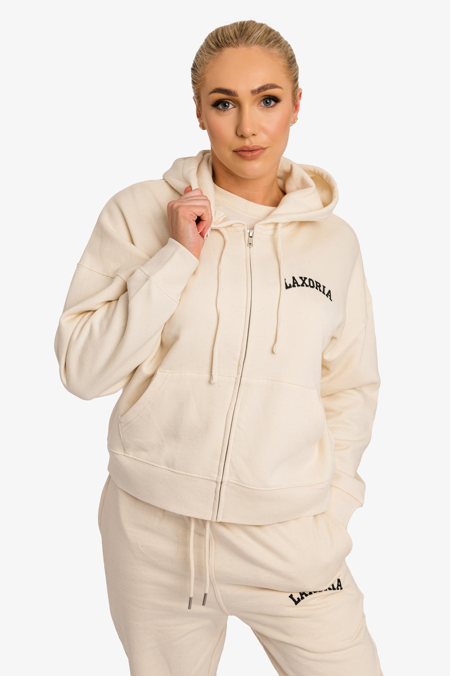 Organic Modern Medium Fit Zip-Through Hoodie - Natural Raw