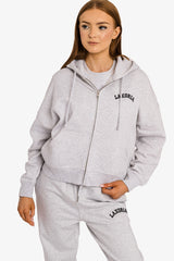 Celeste Harmony - Medium-Fit Zip-Through Hoodie - Cool Heather Grey