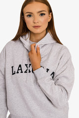 Astrid Glow Fabric - Organic Cotton Hoodie - Cool Heather Grey